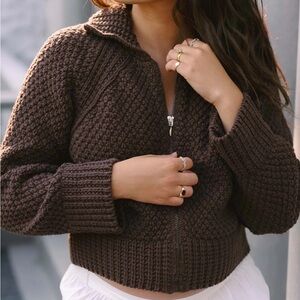 Harly Jae Meadow Zip Cardigan Brown/Cocoa